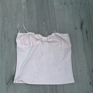 Chic Light Pink Women's Camisole with Bow